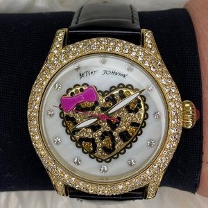 Betsey Johnson Cheetah Heart Watch
